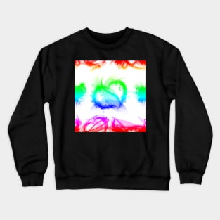 Funky Rainbow Hearts With White Background Crewneck Sweatshirt